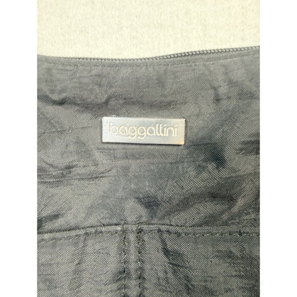 Baggalini Crinkle Nylon Crossbody Bag Black Adjustable Strap - Picture 2 of 6